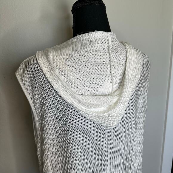 NWT Blue Island Beach Herringbone Laser-Cut Maxi Cover-Up Hoodie – Size L - Picture 5 of 10